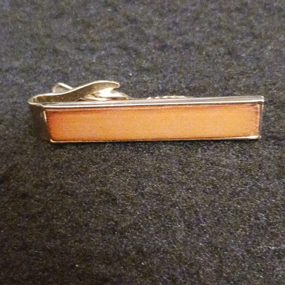 Tie Clasp Bar Wooden Bamboo Vintage